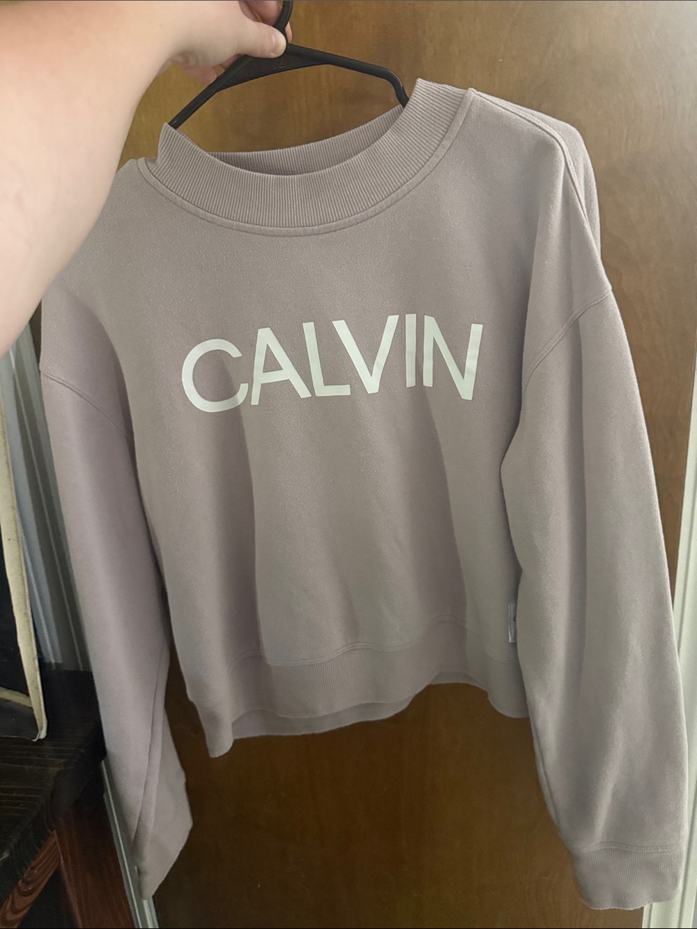 Calvin Klein Dusty Mauve Crewneck Sweatshirt with White CALVIN Logo
